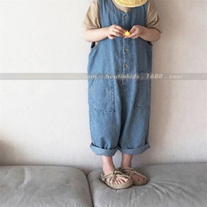 Tuta Casual in Denim Sottile e Morbido Stile Coreano per Ragazze, Collezione Primavera Estate - Nuova Tendenza Moda Famiglia Genitore-Figlio - Product Image 6