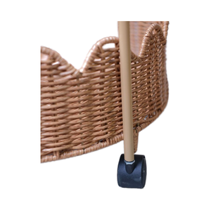 Chariot de service de cuisine de stockage en rotin à 2 niveaux Smart Furn chariot de bar industriel pour salle à manger et salon hôtels - Product Image 5