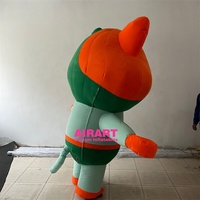Costume d'animal de marche de mascotte gonflable floue personnalisé, costume gonflable de chat de renard de dessin animé pour l'activité publicitaire