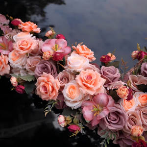 Decorazioni Floreali Artificiali a Forma di V per Auto Nuziale, Composizioni Floreali 'Just Married' per Eventi Matrimoniali - Product Image 4