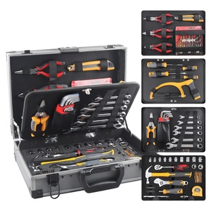 121PC Nhà Chuyên Nghiệp DIY Nhà Để Xe Công Cụ Cơ Khí Kit <span class=keywords><strong>Set</strong></span> Hộp Tay Công Cụ Thiết Lập Ổ Cắm Wrenches Nhôm Kim Loại Trường Hợp Cho Tự Động - Product Image 2