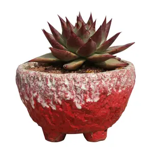 Medical stone large diameter flower pot wholesale Coarse ceramic breathable old pile flower pot Vintage burst flower pot