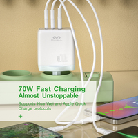 Chargeur USB-C Gan Miccell 65W avec charge rapide PD et SCP pour ordinateur portable/téléphone, adaptateur électrique certifié CE FCC RoHS