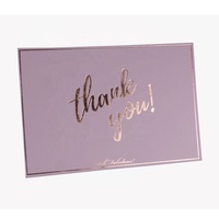 Carte cadeau de remerciement en or rose avec coupon de réduction Produit élégant d'emballage et d'impression