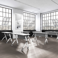 Table de formation moderne personnalisée en usine Table à roulettes à bande de base en aluminium Table d'apprentissage pliable