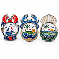 Marqueur de balle de golf magnétique amovible en métal émaillé, design personnalisé nautique océanique (homard, crabe, coquillage), accessoires de golf en métal