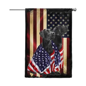 Patriot American Dog Labrador Retriever Dogs Drapeau de maison personnalisé double face