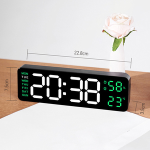 Horloge murale numérique géante électronique à LED avec alarme, décoration lumineuse rectangulaire moderne pour la maison, la salle de réception d'une grande église, la date et l'heure - Product Image 2