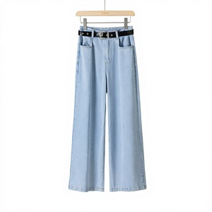 Jeans de Mezclilla de Cintura Alta y Pierna Ancha para Mujer, Pantalones Harem Transpirables y Lavables, Ropa Casual de Verano - Product Image 3