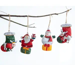 Metalen Handwerk Kerst Hanger Kerstboom Sneeuwpop Elanden Hanger Kerstversiering