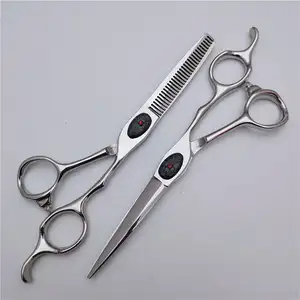 7inch Professional Aço Inoxidável Haircut Scissors Cabeleireiro Hair Scissor Set Flat Cut Tooth Hair Scissor para cabeleireiro