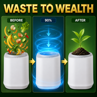 Compostador de Desechos de Alimentos con Cuchilla Desmontable de 4L, Máquina de Compostaje Eléctrica para Cocina, Fácil de Limpiar, Control Inteligente de Olores para el Hogar