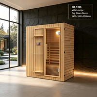 Sauna intérieur traditionnel de luxe sur mesure en bois massif de cèdre rouge, sauna infrarouge intérieur pour la maison en bois massif de cèdre rouge