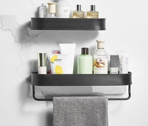 Wall Mounted Aluminum <b>Storage</b> <b>Rack</b> Wall Bathroom Shelves Towel Holder <b>Shower</b> Caddy - Product Image 4