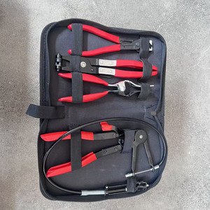 Straight Tube Clamping <b>Pliers</b> 1 In Jaw Width High Carbon Steel Auto Repair Industrial Grade Zipper Case <b>Set</b> - Product Image 2