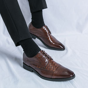 <strong>Blue</strong> black brown color <strong>brogue</strong> business formal wedding dress shoes for <strong>men</strong> - Product Image 3