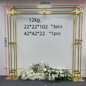 New Wedding Gold-plated Screen Background <b>Frame</b> Iron Art Golden <b>Arch</b> square Scene Decorative Props Flower <b>Frame</b> - Product Image 4