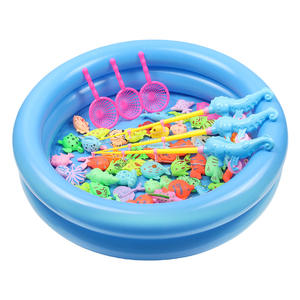 Jouet magnétique coloré poisson <span class=keywords><strong>jeu</strong></span> de pêche jouets aquatiques avec piscine gonflable - Product Image 1