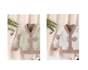 Dos desenhos animados malha cardigan camisola para infantil e criança meninas quente e respirável com botão-Up Design para a primavera e outono - Product Image 5