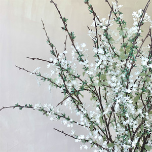 Vase à fleurs artificielles en saule blanc Wabi-sabi, décoration d'intérieur en plastique pour salon et table à manger - Product Image 3