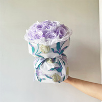 Bouquet de roses éternelles naturelles préservées, fait main, nouveau design populaire, pour mariage, Noël et Thanksgiving – Direct Usine