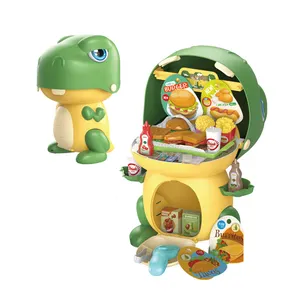 Simulasi Plastik Sandwich Burger Set Mainan Desain Dinosaurus Geser Makanan Cepat Saji Mainan untuk Anak-anak HC585245