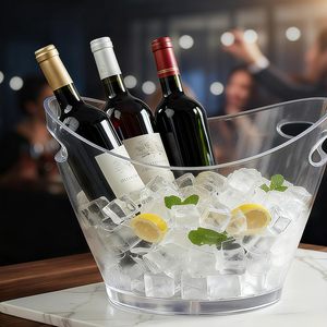 Cubo de hielo de plástico negro de 8L, cubo de hielo de plástico de vino de alta calidad con logotipo personalizado de grado alimenticio <span class=keywords><strong>para</strong></span> fiestas en <span class=keywords><strong>bares</strong></span> - Product Image 6