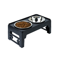 Comedero Doble para Perros 2 en 1, Ajustable en Altura, con Base de Acero Inoxidable Moderna y Levitante, con Logotipo Personalizado, de Plástico Resistente y Plegable