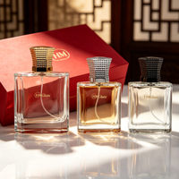 Vente en gros HANMING HH-110 Flacon de parfum en verre givré 100 ml, couvercle en alliage de zinc de haute qualité, impression sérigraphique, cadeau de forme spéciale