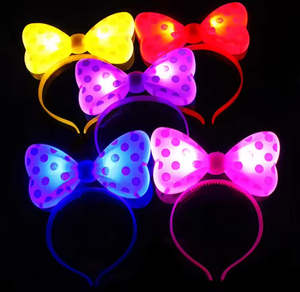 Diadema con lazo iluminado Led Glow Dots Bowknot Bandas para el cabello de fiesta para <span class=keywords><strong>cumpleaños</strong></span> Celebrar Carnaval Navidad Decoraciones de <span class=keywords><strong>Halloween</strong></span> - Product Image 1