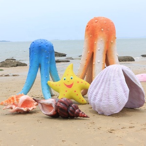 Decoración <span class=keywords><strong>de</strong></span> Restaurante <span class=keywords><strong>de</strong></span> Mariscos Artificiales, Estatua <span class=keywords><strong>de</strong></span> Vida Marina <span class=keywords><strong>de</strong></span> Tamaño Real, Escultura <span class=keywords><strong>de</strong></span> Concha, Coral, Tiburón y Pulpo - Product Image 3