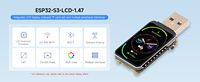 Aismartlink ESP32-S3 Papan Pengembangan AMOLED Layar Sentuh Kapasitif 1,47 inci Dual-core 240MHz 172x320 Tampilan Warna 262K LED RGB