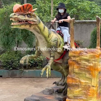 Uzaktan Kumandalı Robot Dinozor Binme Oyuncağı veya Binilebilir Eğlence Cihazı veya Gerçekçi Animatronik Dilophosaurus Binme Oyuncağı Satılık