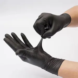 Cheap black powder free Disposable blended nitrile vinyl synthetic rubber latex nitrile gloves work safety lab gloves
