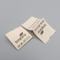 Étiquettes tissées personnalisées avec logo, écologiques, pliées au centre, 100 % coton biologique, lavables, douces et imprimées pour sacs et chaussures