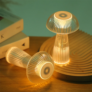RGB Color <strong>Changing</strong> Warm White Color Led Night Light Mushroom Shape Large Diameter Transparent Acrylic <strong>Table</strong> Lamp for Home - Product Image 4