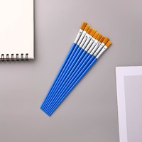 Pinceau à crochet numérique pour enfants, rouge, rond, à poils en nylon, pour peinture à l'huile, graffiti, bricolage, avec manche en plastique, pour l'art sur plâtre et céramique