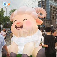 Modèle de dessin animé publicitaire gonflable en nylon géant pour la décoration de mascotte de mouton gonflable d'événement