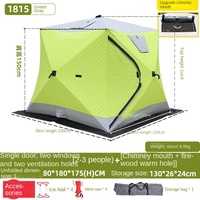 Tente de pêche sur glace d'hiver Zethink 1815 Bull, poteaux en fibre de verre, tissu Oxford, 2x2x1.75m, porte simple, abri imperméable, 3-4 personnes