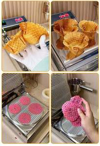 Machine professionnelle de fabrication de cornets de gaufres belges personnalisés avec logo gravé pour la vente de street food - Product Image 6