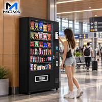 Distributeur automatique de boissons et de nourriture, écran tactile, six étagères, refroidissement par compresseur, options de paiement multiples pour usage commercial
