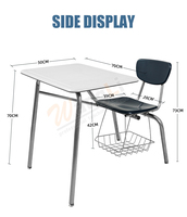 Chaises d'école modernes écologiques avec structure en acier et résistance aux intempéries pour usage extérieur et ensemble chaise-bureau intégré pour salle de sport