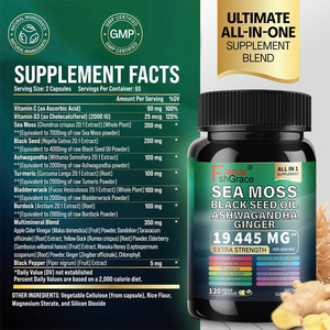 Nouveauté : Extrait de plantes d'algues marines et d'huile de graines noires pour la santé de la peau et des cheveux – Capsules d'algues marines et d'huile de graines noires pour adultes - Product Image 2