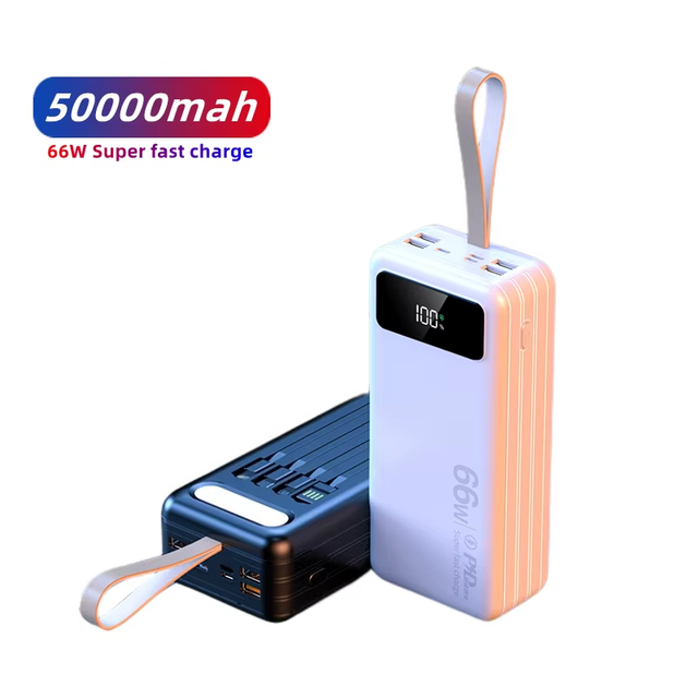 50000mah Super High Capacity OEM Polymer Battery Mobile Phone Charger PD 66W Fast Charging Factory Laptop Power Bank 50000mah