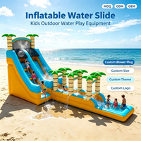 Parc aquatique gonflable avec toboggan et piscine pour enfants, extérieur, CE, PVC 0,55 mm, vente en gros d'usine, équipement de jeu personnalisé