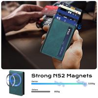 Portefeuille magnétique en cuir PU personnalisé avec blocage RFID compatible Magsafe, portefeuille fin pour homme, OEM ODM
