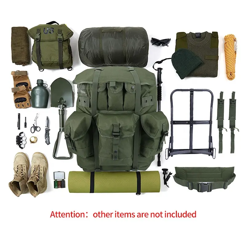 YAKEDA Olive Drab Operator Grüner Rucksack Combat Field Tactical Back Pack Alice Rucksack mit Rahmen