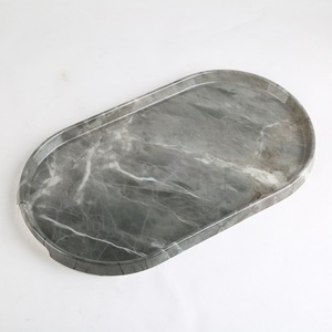 Oval Plastic Modern <b>Tray</b> Marble Pattern Home Decor Storage Display Accessory - Product Image 4