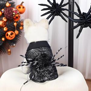 Kostum Hewan Peliharaan Anjing Kucing Model Laba-laba Lucu untuk Pesta Halloween, Ukuran Sedang Kecil, Produk Grosir Kustom - Product Image 1