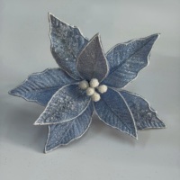 Décoration de Noël faite à la main sur mesure, couleurs variées, fleur de Poinsettia blanche, base de sapin, chapeau, ornement pour fête de Noël